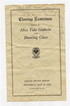 Miss Vida Godwin &amp; Dancing Class Program Grand Opera House Galveston Tex... - $17.82