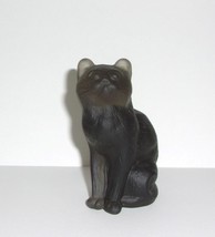 Mosser Glass Titanium Satin Sitting Cat Kitten Figurine Made In USA! - $43.17
