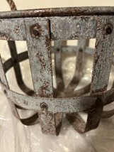 Small Rustic Metal Basket with Rope Handles - 10 Inch image 2