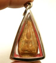 Lord Buddha Thai Antique Amulet Magic Pendant Lucky Success Peaceful Happy Life - £38.56 GBP