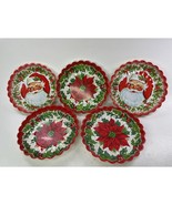 Santa Clause Christmas Bowl 10” Thin Plastic Vintage Red Bundle Lot of 7 - $18.92