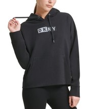 DKNY Womens Sport Logo Hooded Cotton Sweatshirt Color Black Size Small - £60.28 GBP