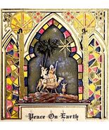Christmas Peace On Earth Victorian Card Embossed Gold Morning Star PCBG11E - $363.77 MXN