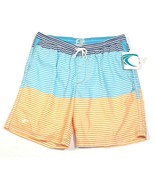 Teal Cove Bali Short Multi Stripe Quick Dry Brief Lined Swim Trunks Men&#39;... - £35.96 GBP