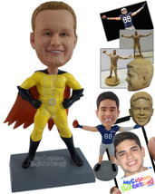 Personalized Bobblehead Superhero In Action Costume And Flying Cape - Super Hero - £66.84 GBP