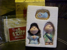 Hallmark Peanuts Gallery The Holy Family Figurine Charlie, Lucy & Baby With Box  - $49.49