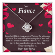 To My Fiancee  I Love Everything About Us Infinity Knot Necklace Message Card - £44.79 GBP+