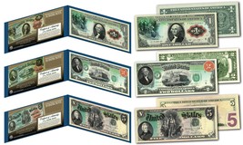 1869 RAINBOW SERIES Currency Notes Designed on Genuine New $1, $2, $5 - Set of 3 - £33.59 GBP