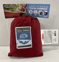 New Equip One Person 100% Recycled Nylon Travel Camping Hammock Red/taupe 97716 - £11.60 GBP