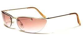 New 90&#39;S Style Semi Rimless Sunglasses Gold Pnk Gradient Lens CLR17007 - £10.80 GBP
