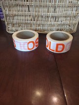 Set Of 2 &quot;Sold&quot; Packaging Tape New - £14.11 GBP