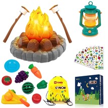 Camping Toys Play Set, Pretend Campfire, Play Food For Kids With Oil Lan... - £39.55 GBP