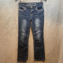Revolution By Revolt Embellished Jeans Girls Size 14 Cross Stones Rivets - $10.80