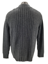 Sundance Cable Knit Full Zip Dark Gray Long Sleeve Wool Sweater Mens Siz... - $33.42