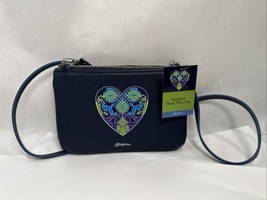 Brighton Blue Crossbody Bag Purse Clutch Summer Heart Vegan Faux Leather NWT - $16.68