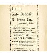 1906 Union Safe Deposit &amp; Trust Co Advertisement Banking Portland Maine ... - $35.24 CAD