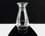 8.75&quot; Clear Glass Oil Lamp Globe, Flared Beaded Chimney, 3&quot; Rolled Fitte... - $14.65