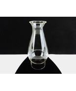 8.75&quot; Clear Glass Oil Lamp Globe, Flared Beaded Chimney, 3&quot; Rolled Fitte... - $14.65