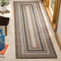 SAFAVIEH Braided Collection Runner Rug - 2&#39;3&quot; x 6&#39;, Brown &amp; Multi, Handmade Coun - £63.94 GBP