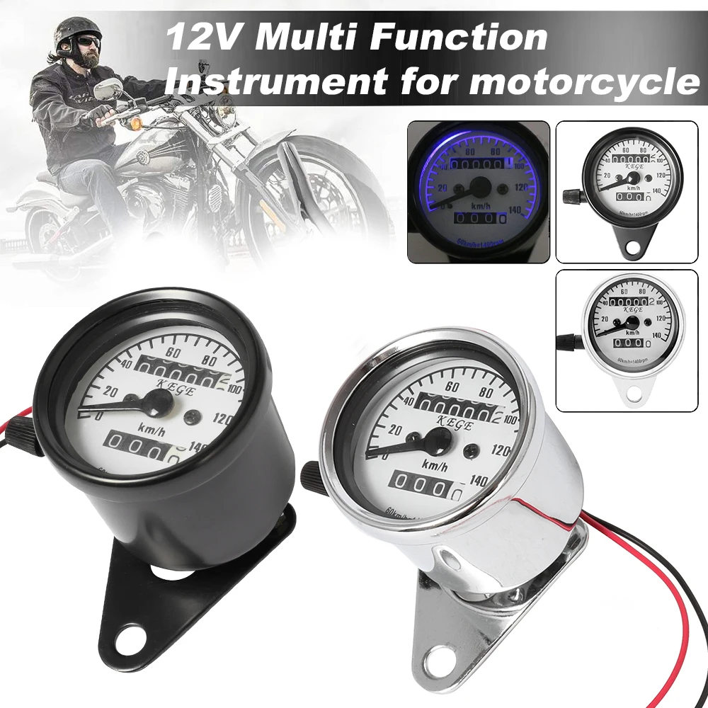 Universal Motorcycle DC 12V Odometer Speedometer Tachometer Motorbike Refit - £16.99 GBP+
