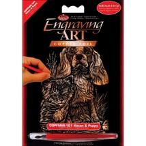 Kitten and Puppy Copper Foil Engraving Kit 5X7 - £3.59 GBP