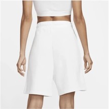 Nike Women Sportswear Essential Fleece Shorts DM6123-100 White Black Siz... - $45.00