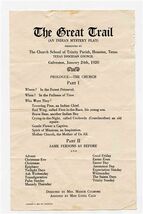 The Great Trail Program Galveston Texas 1920 An Indian Mystery Play - $17.82
