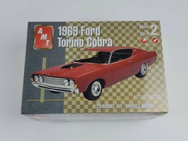 Vintage AMT 1969 Ford Torino Cobra 1/25 Plastic Model Car Kit Factory Se... - $31.67