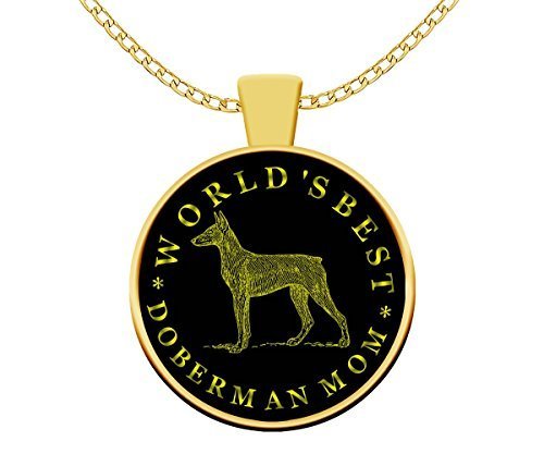 Omtheo Doberman Necklace For Women - Dog Lover Pendant - Worlds Best Mom... - $25.43