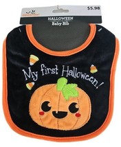 My First Halloween Babys Bib Pumpkin Candy Corn NEW - £4.25 GBP