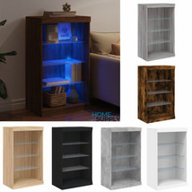 Modern Wooden Home Open Sideboard Storage Cabinet Unit With LED Lights Wood - £62.35 GBP+