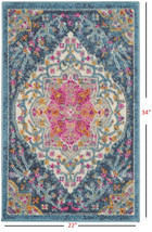 2&#39; X 3&#39; Teal Blue Power Loom Area Rug - £28.46 GBP+