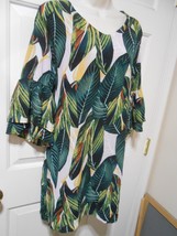 Belongsci Dress Women’s Size XL Hawaii Bell Sleeve Vneck Zipper Back Flo... - £11.66 GBP