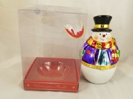 Christopher Radko Gallerie Chocolate Ball Winter Snow Man Hinged Box - £23.54 GBP