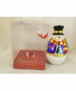 Christopher Radko Gallerie Chocolate Ball Winter Snow Man Hinged Box - $29.69