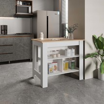 Cortes Kitchen Island w/ 2-Tier Shelf &amp; Large Work Top (40&quot;) - $4,287.00 MXN
