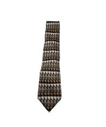 Mosaic Mens 100% Silk Tie Black Golds Browns Handmade 62&quot; Long - €7,24 EUR