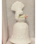5.5&quot; White Ceramic Bird Bell w/Pink Flower *Pre-Owned/Unbranded* BT3 - $250.61 MXN