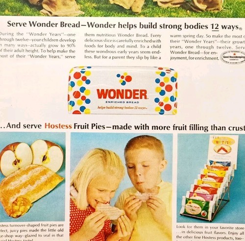 1966 Wonder Bread Hostess Fruit Pies Advertisement Sandwich Dessert DWLL9 - $24.99