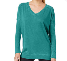 Calvin Klein Womens Performance Long Sleeve V-Neck Top Color Teal Size X-Small - £33.47 GBP