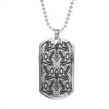 Lotus Tribal Design Necklace Stainless Steel or 18k Gold Dog Tag 24 - £37.88 GBP+