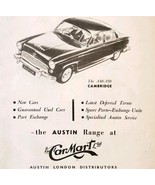 1954 Austin Car Mart Ltd Import Advertisement Autocar Automobilia DWPP12C - $41.14 CAD