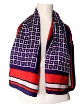 Vintage Acetate Womens Scarf Japan Square 44 x 15 Patriotic Americana Re... - £9.28 GBP