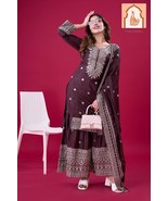 Chinnon Silk Embroidery Sequence Work Top-Plazo and Dupatta Set - €56,76 EUR