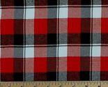 SeaWool Heavy Flannel Plaid Red Black White 51" Woven Fabric by the Yard... - $15.95