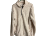 Goodfellow Quarter Zip Womens M  Thick Fleece Pullover Cream - $14.69