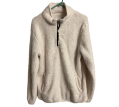 Goodfellow Quarter Zip Womens M  Thick Fleece Pullover Cream - £11.55 GBP