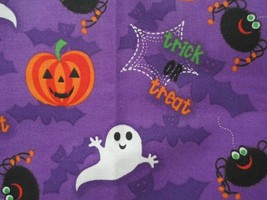 Fabric Red Rooster &quot;Trick or Treat&quot; Halloween Icons Ghosts Spiders Web $3.50 - £2.81 GBP