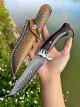 Handmade 67Layer damascus steel Straight blade Hunting camping with Sheath - £104.56 GBP