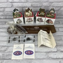 The Americana Collection Display Shelf 10 Pewter Figures 4 Houses New Ol... - £22.37 GBP